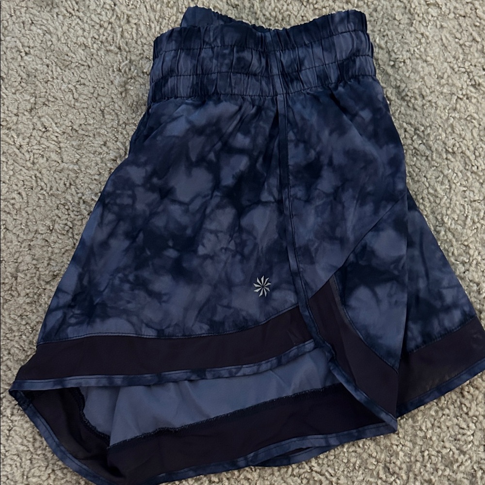 Athleta Navy Tie-Dye Athletic Shorts